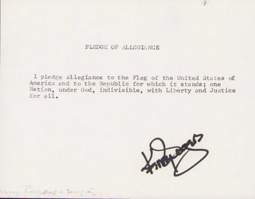 Kenny Rogers signed Pledge of Allegiance