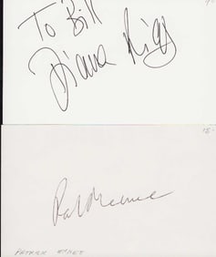 Avengers TV cast set of signatures