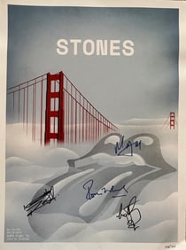 Rolling stones concert poster signed by entire band