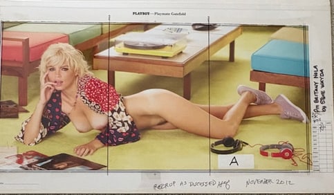 Brittany Nola Hugh Hefner signed original Playboy layout