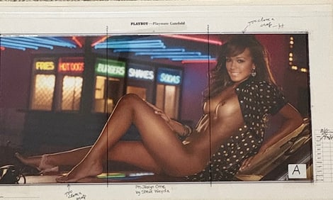 Jaslyn Ome Hugh Hefner signed original Playboy layout