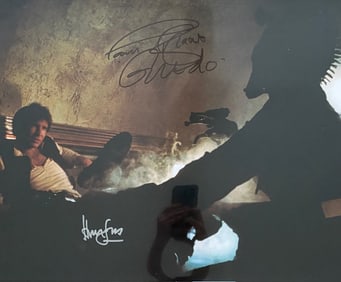 Han Solo and Greedo signed 16x20 photograph