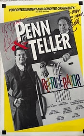 Penn and Teller early signed concert poster