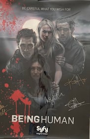 Being Human TV series poster cast signed