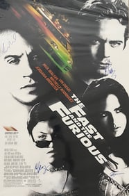 Fast and the Furious cast signed poster