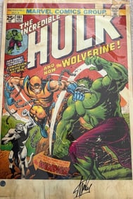 Stan Lee Incredible Hulk poster signed