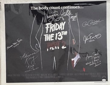 Friday the 13th Part TWO poster cast signed