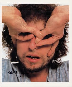 Bob Dylan RARE signed 12x12 photograph