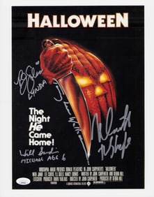 Halloween cast signed 11x17 poster