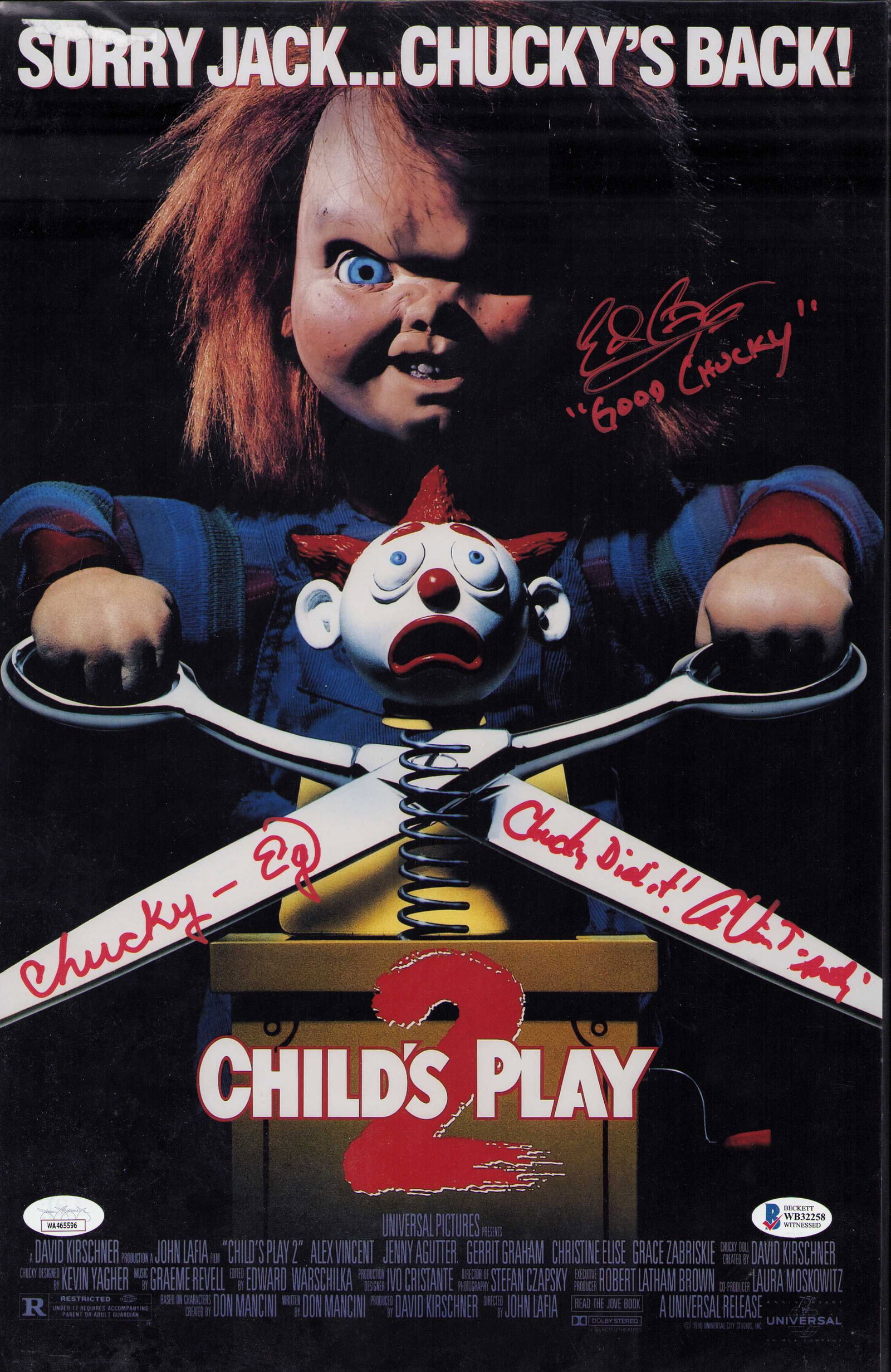 Childs Play 2 signed poster cast (1 of 1)