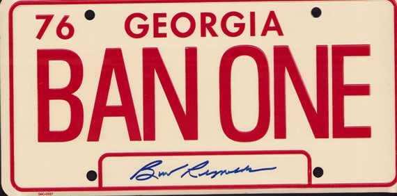 Smokey and the Bandit signed license tag