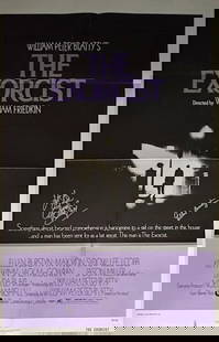 Excorcist signed rare original movie poster: An original Excorcist movie poster 27x40 folded as issued signed by Linda Blair and Ellen Burstyn Certificate of AuthenticityEVERY item in this auction comes with at minimum a full illustrated serial
