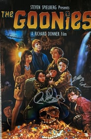 Goonies signed poster by Director