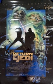 STAR WARS Return of the Jedi cast signed poster
