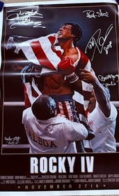 Rocky IV poster cast signed