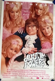 Mike Myers signed Austin Powers movie poster
