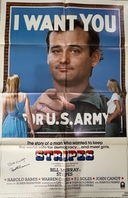 Stripes movie poster cast signed
