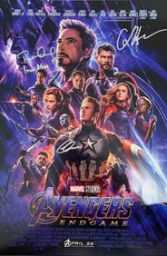 Avengers End Game cast signed premiere poster