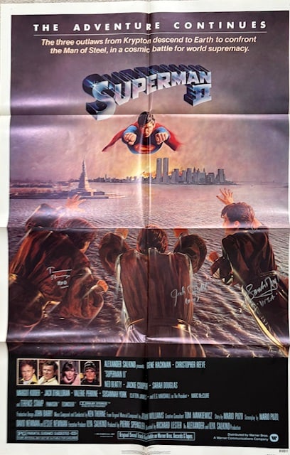 Superman III villains signed movie poster (1 of 1)