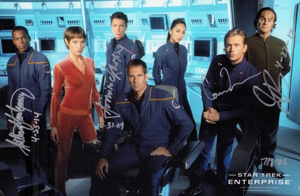 Star Trek enterprise partial cast signed photograph