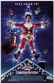 Chevy Chase signed Xmas Vacation poster