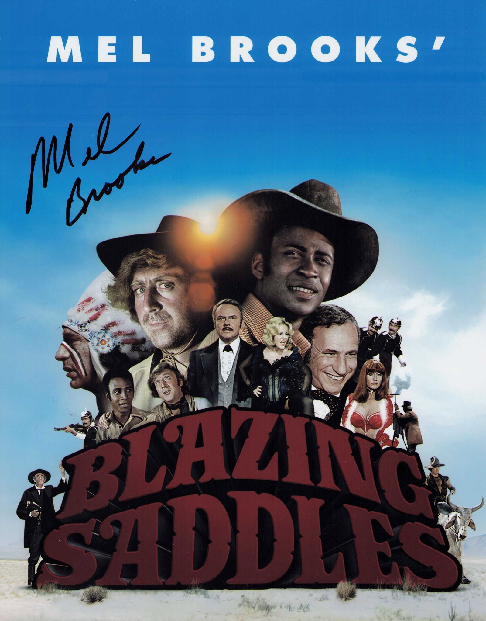 Mel Brooks Blazing Saddles signed 11x14 photograph: Blazing Saddles image signed 11x14 photograph by the legendary Director Certificate of AuthenticityEVERY item in this auction comes with at minimum a full illustrated serial numbered COA signed by the
