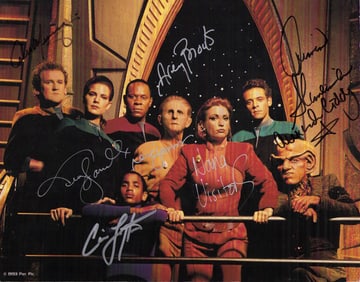 Star Trek Deep space Nine cast signed 11x14 photograph