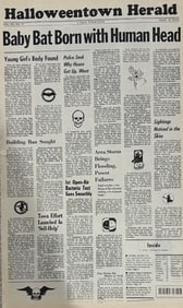 Halloweentown prop newspaper