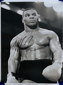 Mike Tyson large signed ring photograph