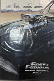 Fast and Furious original movie poster cast signed