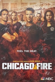 Chicago Fire cast signed poster