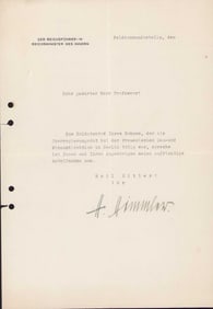 Heinrich Himmler document signed
