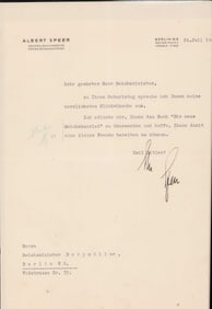 Albert Speer wartime letter signed