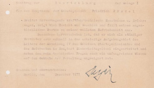 Reinhardt Heydrich signed document