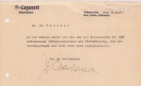 Herta Obenauser rare document signed