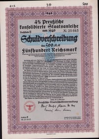 200 Reischmarks Bond 1940