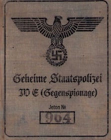 Extremeley Rare Gestapo ID