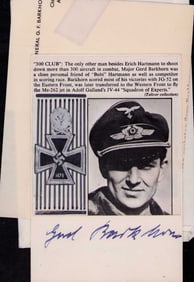 Major Gerd Barkhorn signed photograph