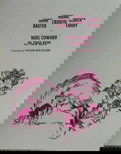 In Two Keys signed program Cronyn Baxter Tandy: Real life married couple signed Hume Cronyn (Cocoon) and Jessica Tandy (Driving Miss Daisy) and Anne Baxter (Batman Tv villainess) all signed their images also signed by actor Joel Parks Certificate o