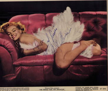 Marilyn Monroe signed photograph: A RARE as it is hand colored original movie still signed to DON (he was a long time celebrity columnist and interviewer for the San Francisco Chronicle) Love and Kisses Marilyn Monroe in fountain pen
