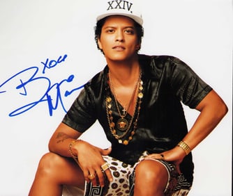 Bruno Mars signed photograph