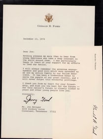 Gerald R Ford signed letter