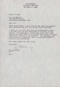Lee Strasberg signed letter