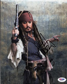 Johnny Depp Pirates PSA signed photograph