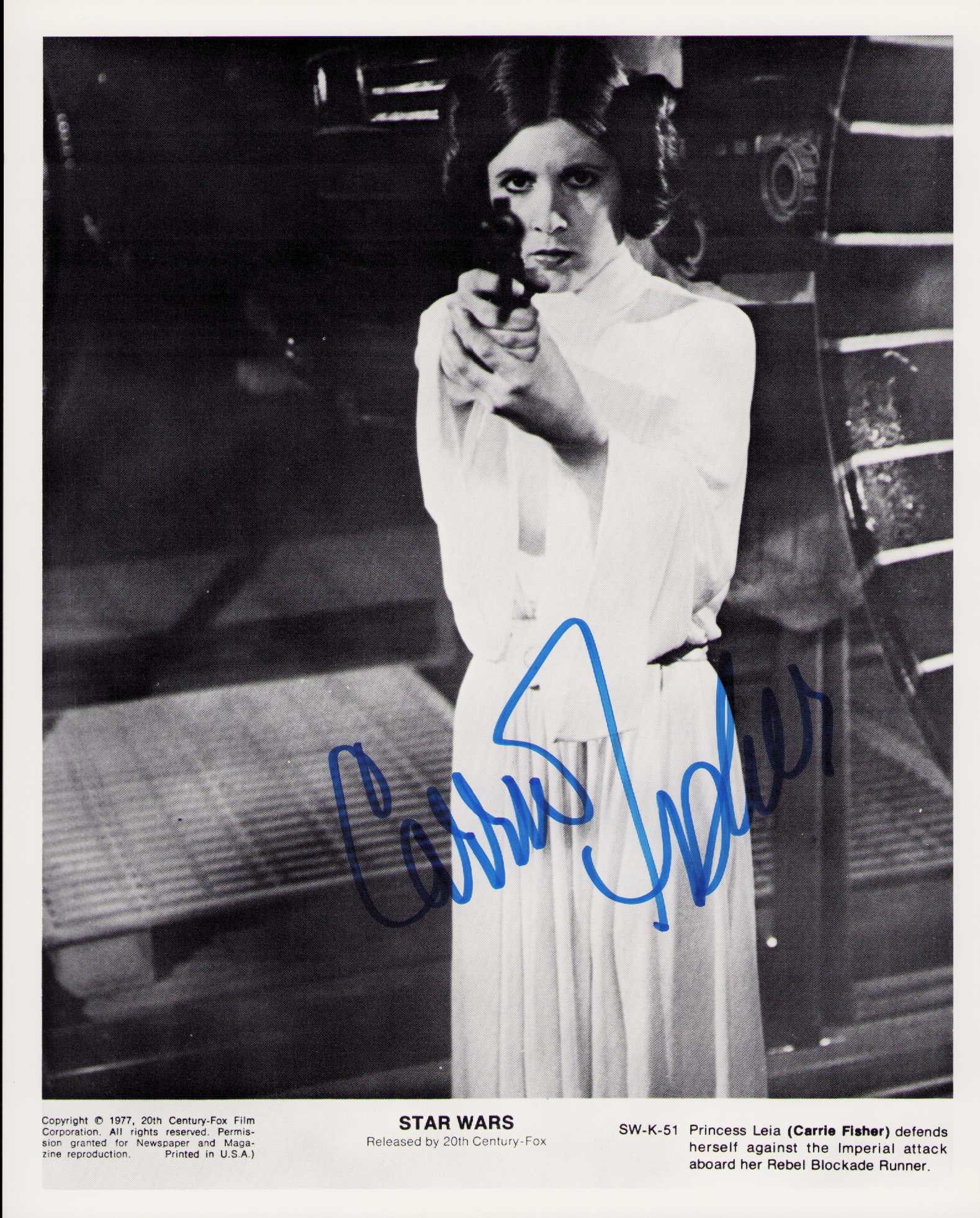 Carrie Fisher Star Wars signed photograph (1 of 1)