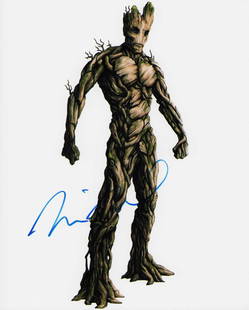 Vin Diesel Guardians of the Galaxy signed photograph: A scarce signer Vin Diesel signed as Groot in Guaradians of the Galaxy Certificate of AuthenticityEVERY item in this auction comes with at minimum a full illustrated serial numbered COA signed by the