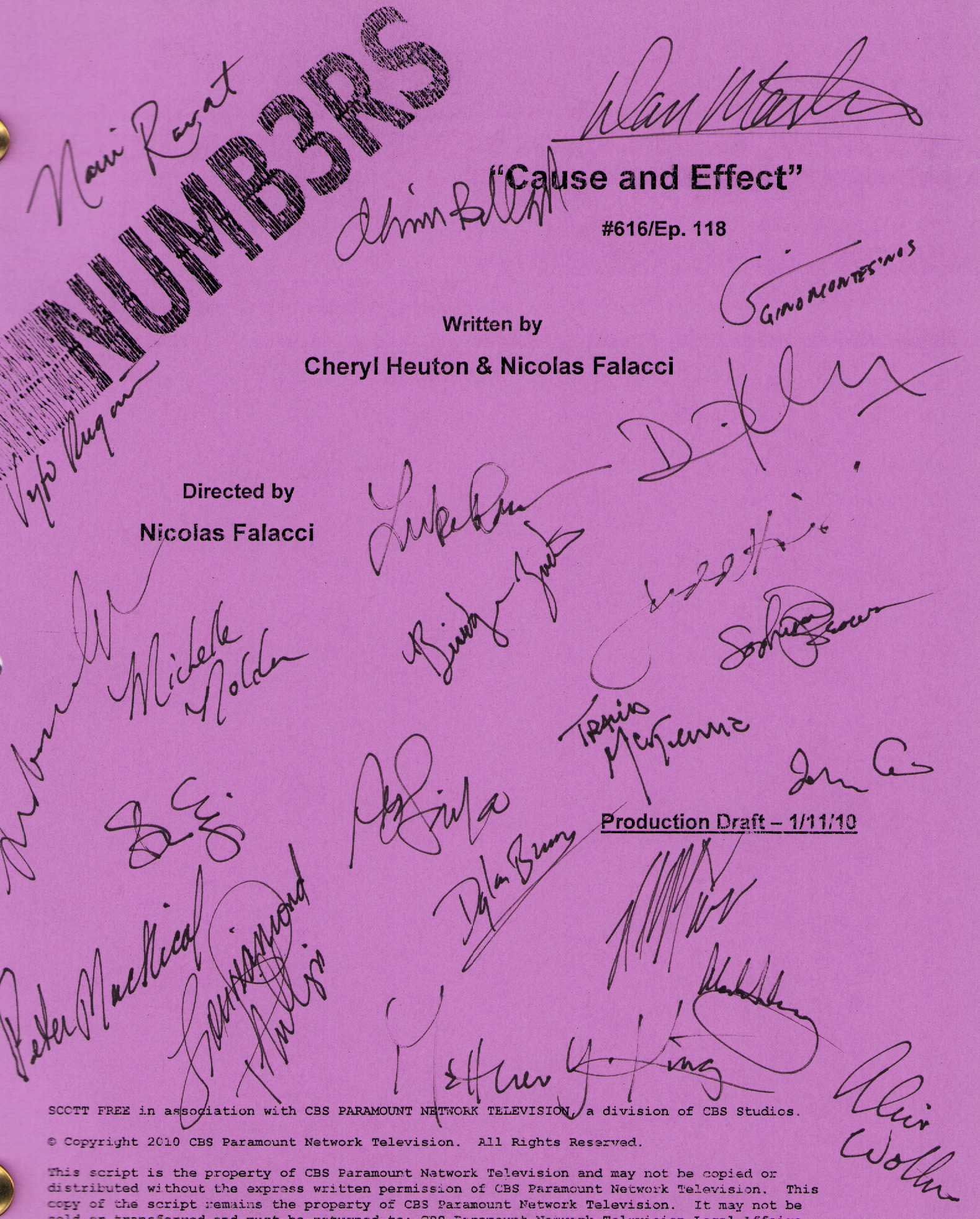 Numb3rs original script cast signed (1 of 1)