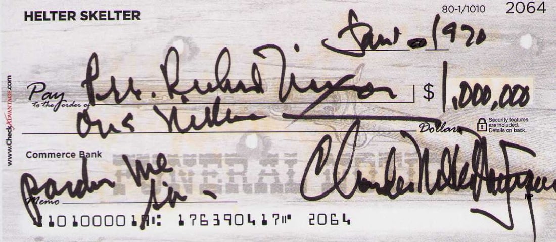 Charles Manson rare check signed (1 of 1)
