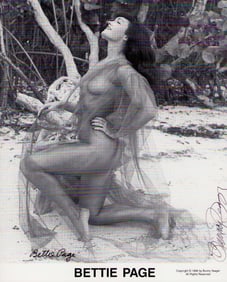 Bettie Page nude signed photograph