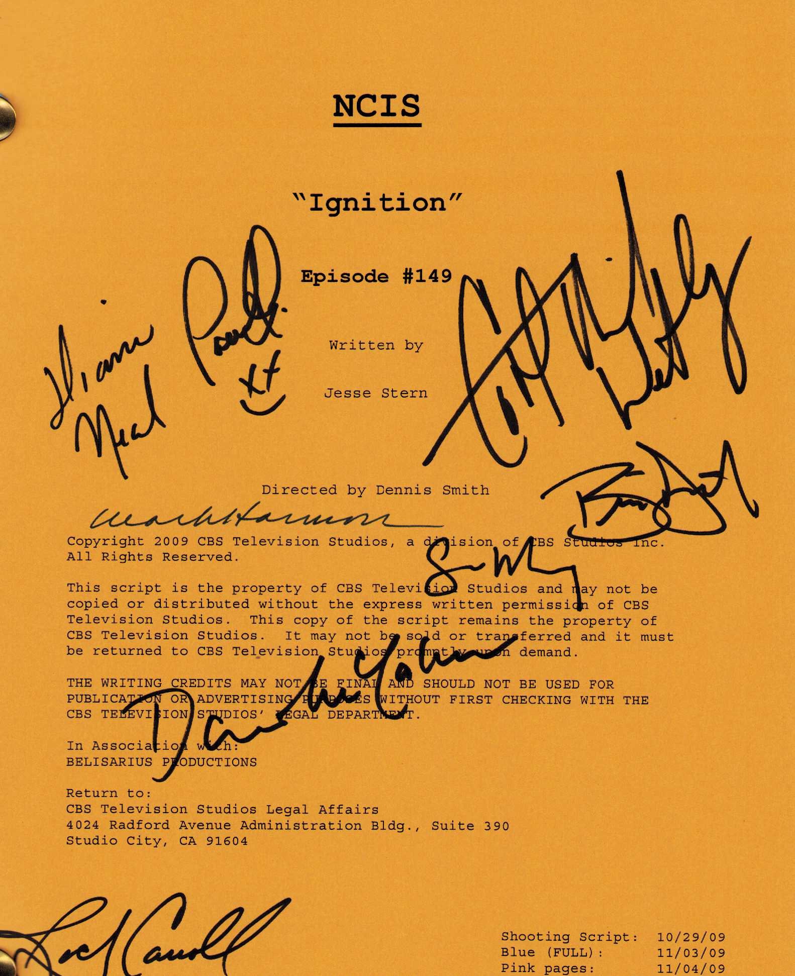 NCIS original cast signed script (1 of 1)